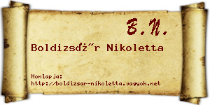 Boldizsár Nikoletta névjegykártya