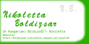 nikoletta boldizsar business card